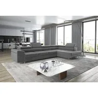 thematys Ecksofa ASTON LONG 355 x 204cm mit Schlaffunktion & Bettkasten – L-Sofa, mit 4 verstellbaren Kopfstützen, Cord (Poso) oder Samt (Monolith), - XXL Wohnlandschaft im modernen Design