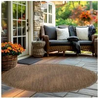 Carpettex Outdoorteppich Unicolor, Rund, Höhe: 3 mm, Teppich Wetterfest Waschbar Balkon, Garten, Terrasse und Küchenteppich