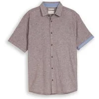 TOM TAILOR Kurzarmhemd Regular Fit Kurzarmhemd mit Leinenanteil