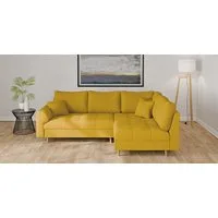 Home affaire Ecksofa CHARRE L-Form mit Ottomane, Maße B/T/H: 231/161/81 cm, feine Steppung, lose Rücken- und Zierkissen, auch in Cord und Bouclé