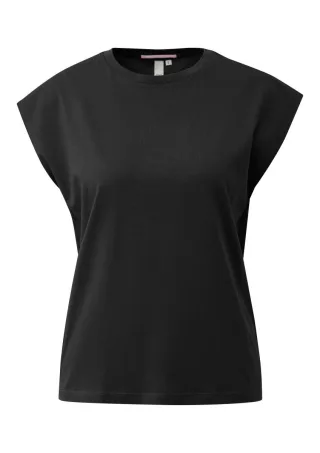 Q/S designed by - T-Shirt mit Rundhals schwarz - Gr. - XS