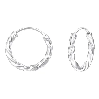 Gedrehte Creolen Ohrringe aus 925 Silber