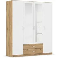 rauch Kleiderschrank Schrank Garderobe Ankleide GAMMA Breiten 91/136/181/226/271/315/360 cm (in 3 Ausstattungen BASIC/CLASSIC/PREMIUM (inkl. SOFT-CLOSE-Funktion) verschiedene Griff-Varianten, mit Spiegel TOPSELLER MADE IN GERMANY