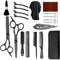 MOPUEA Haarschere 19-St Haarschere Friseurschere Profi Modellierschere, (19-tlg., Hochwertiges Material für überlegene Haltbarkeit), Griffiges Griffdesign für sicheren Haarschnitt