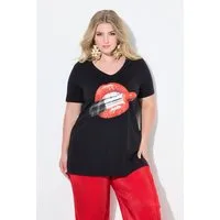 MIAMODA T-Shirt T-Shirt A-Linie Lippenstift-Motiv