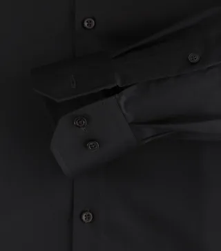 VENTI - Twill Hemd uni 001880 schwarz - Gr. - 41