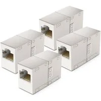 deleyCON deleyCON 4x RJ45 Netzwerkkabel Kupplung Patchkabel Verbinder Modular Netzwerk-Adapter