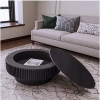 Celya Couchtisch Akzent-Teetisch rund 75 cm (Mit verstecktem Stauraum unter der Tischplatte, einzigartige Pilzform), idealen Ergänzung für Wohnzimmer, Schlafzimmer oder Büro