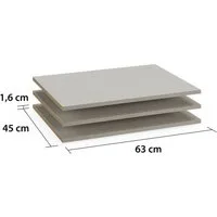 rauch Einlegeboden Zubehör für Rauch-Schränke Garderobe Kleiderschrank Schrank (inklusive Befestigungselemente), 3er-Set Breite 63 cm, Tiefe 45 cm MADE IN GERMANY