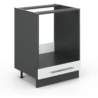 Vicco Herdumbauschrank Fame-Line, Weiß Hochglanz/Anthrazit, 60 cm ohne Arbeitsplatte (1-St)
