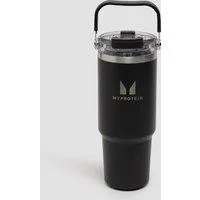 Myprotein Recycelte Metall Tragegriff Strohhalm-Flasche 900ml - Schwarz