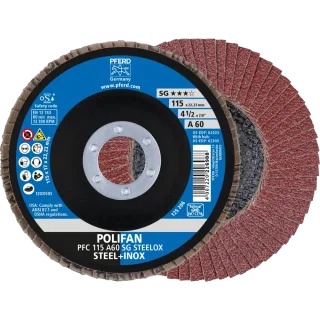 PFERD TOOLS POLIFAN Fächerscheibe PFC konisch SG STEELOX Stahl/Edelstahl - 67706115
