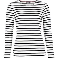 modAS Langarmshirt Damen Bretonisches Streifenshirt 25904 Langarm - Sweatshirt gestreift Shirt gestreift aus Baumwolle, Rundhalsausschnitt, femininer Schnitt