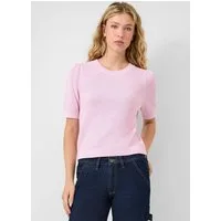 QS Kurzarmpullover Strickpullover Strukturierter Pullover