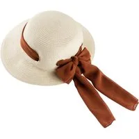 bonprix Sonnenhut mit kontrastfarbiger Schleife