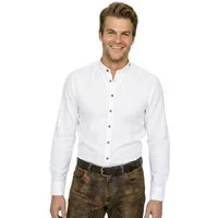 Moschen-Bayern Trachtenhemd Trachtenhemd SLIM FIT Herren Stehkragen Wiesn-Hemd Herrenhemd Weiß