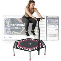 SportPlus Fitnesstrampolin SP-T-1100-P, Ø 126 cm, Fitnesstrampolin mit Haltefunktion, max 100 kg, SP-T-1100-P