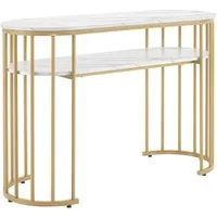 MCombo Schminktisch M MCombo Schreibtisch Schminktisch, Nageltisch 2482, Marmor-Weiß, 2 offenen Ablage, Computertisch, MDF