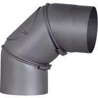 Firefix Ofenrohr, Bogen, 150 mm, 90 °, Stahlblech, mit Tür