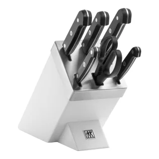 ZWILLING Gourmet 7-tlg, Selbstschärfender Messerblock, Weiß