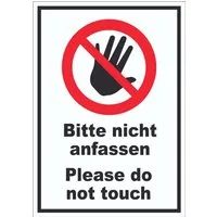 HB-Druck Aufkleber Bitte nicht anfassen Aufkleber Do not touch, wetterfest, UV-beständig, kratzfest