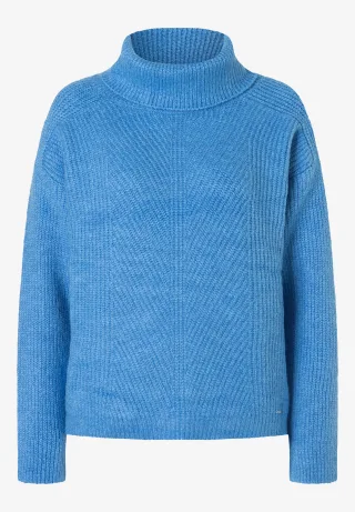 MORE & MORE - Rollkragenpullover blau - Gr. - 44