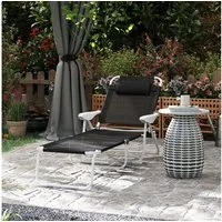 Outsunny Gartenliege mit 4-Fach verstellbare Rückenlehne, Liegestuhl, 1 St., Sonnenliege, bis 120 kg belastbar, für Garten Outdoor Strand Schwarz