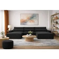 MOEBLO Wohnlandschaft DENVER U, Eckcouch aus Cordstoff Ecksofa U-Form Cord Sofa Couch Polsterecke U-Sofa - 410x85x200cm, mit Bettkasten und Schlaffunktion