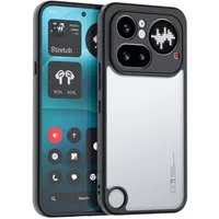 Wigento Handyhülle Stoßfest für Nothing Phone 4a Pro TPU Silikon PC Linsenschutz Schwarz 6,8 Zoll, Linsenschutz