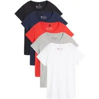 bonprix T-Shirt (Packung, 5-tlg) Rundhals-Ausschnitt, mit kurzem Arm