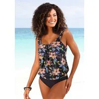 LASCANA Tankini-Top Malia, mit lockerem Schnit und tropischem Print