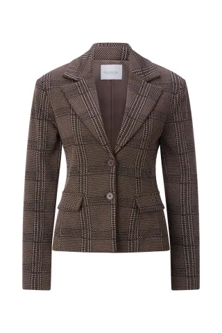 Rich & Royal - Minimal Check Blazer chocolate torte - Gr. - S