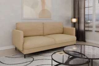 Sofa Designersofa HELMER 3-Sitzer Stoff Vibe Beige