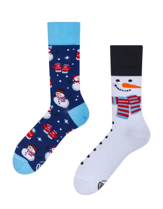 many mornings - Socken - Snowman blau/weiß - Gr. - 43-46