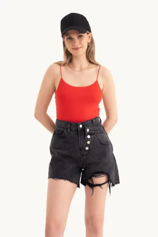 Spaghetti-Träger Basic Cropped Cami Top
