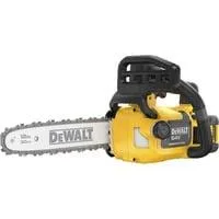 Top-Handle-Akku-Kettensäge (DCMCST632X1-QW), 54Volt, Elektro-Kettensäge gelb/schwarz, Li-Ionen Akku 9,0Ah