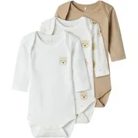Name It Body NBNBODY 3P LS OXFORD BEAR NOOS (Packung, 3-tlg)