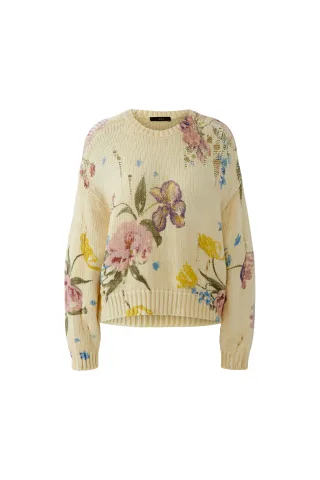 Oui - Pullover offwhite red - Gr. - 38