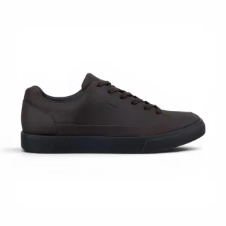 Ecco Herren braune Leder wasserdichte Sneakerschuhe – Soft 10