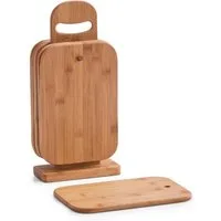 Zeller Present Frühstücksbrett Bamboo, Bambus, (Set, 7-St), Einhängbare Holzbrettchen