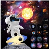 SERBASIC LED-Sternenhimmel HD Planetarium Astronaut Projektor, Dimmbar, Filmprojektionslampe, Timer, 360°drehbarer Nachtlichter, Augenschutz, 13-in-1