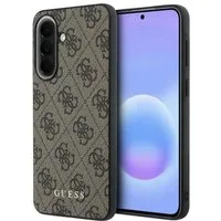 Guess Handyhülle Galaxy A57 Kunstleder braun Logo Classic goldfarbig 6,7 Zoll, Kantenschutz