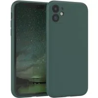 EAZY CASE Handyhülle für Apple iPhone 11 Hülle Silikon 6,1 Zoll, Silikon Schutzhülle mit Kameraschutz kratzfest bumper Grün / Nachtgrün