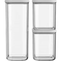 Mepal Vorratsdose Aufbewahrungsbox Set 3-teilig: 2x1000 ml, 1x2000 ml, weiß, SAN/PE, (Set, 3-tlg), 2 x 1000 ml und 1 x 2000 ml