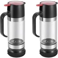 BlingBin Honigglas 300 Ml Honigspender Glas, Honigspender Tropffrei Glas 10 Ounces, Glas und Kunststoff, (2 Stück, 2-tlg., 300ml), Push-Typ Honigspender Glas Ideal für Honig und Sirup