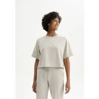 MELA Kurzarmshirt Cropped T-Shirt schwer Style JOSHNA Rippbündchen