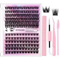 MOPUEA Einzelwimpern Wimpernverlängerungsset 126-teiliges Cluster Wimpern Einzelset, Umfangreiches DIY Wimpern Set, 126 tlg., Ideal für Anfänger und Make-up Liebhaber