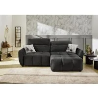 Jockenhöfer Gruppe Ecksofa Zoom L-Form, B: 263 cm, mit 60 cm elektr. Sitztiefenverstellung, 140kg Belastbarkeit, USB-Anschluss, Kopfteilverstellung & Zierkissen