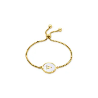Luxenter-Armband aus weißem Perlmutt in 18 Karat Gelbgold - Alphabet