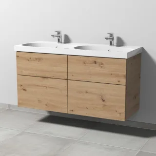 Sanipa 3way Waschtischunterbau zu Geberit Acanto Waschtisch mit 4 Auszügen, Eiche Natural-Touch SM42085